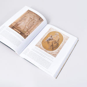 Insida i katalogen om Giorgio Vasari med bilder och beskrivningar av två teckningar