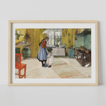 Ladda upp bild till gallerivisning, Poster med Carl Larssons Köket från Nationalmuseum i träram
