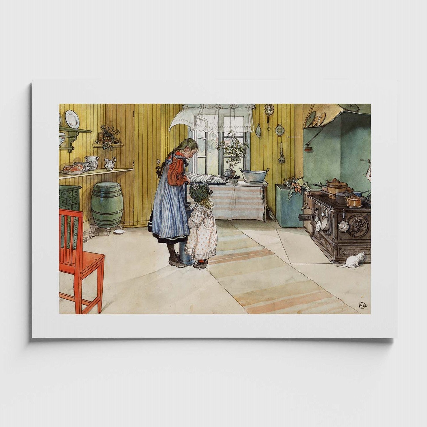 Affisch med motivet Köket av Carl Larsson