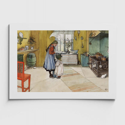 Affisch med motivet Köket av Carl Larsson