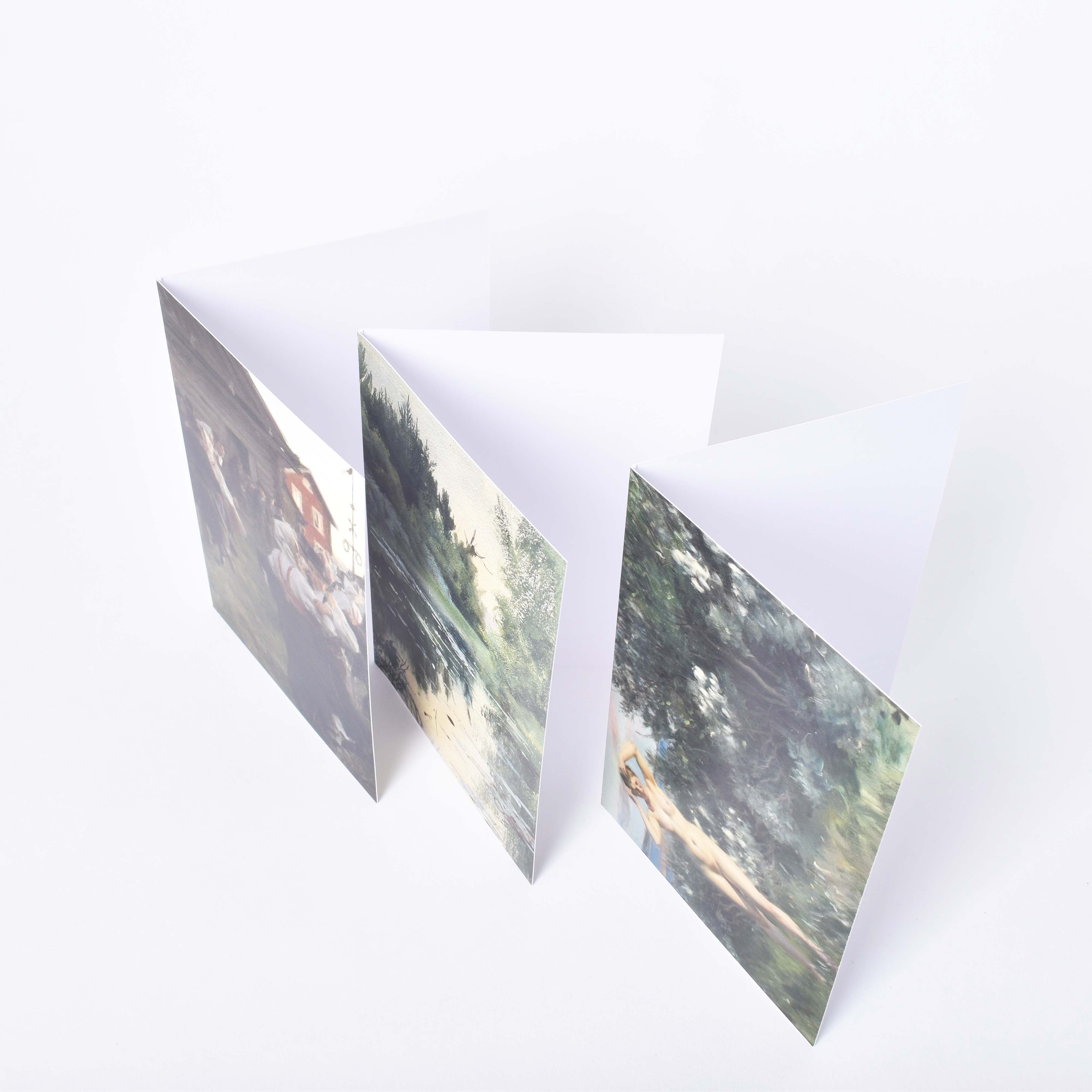 Tre vykort med Anders Zorn motiv