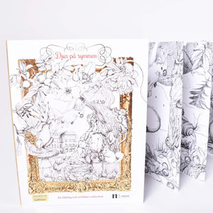 Utfälld målarbok med motiv av Djur på rymmen