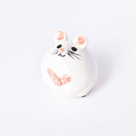 Ladda upp bild till gallerivisning, Lisa Larson vit mus i keramik med rosa öron, nos och tassar
