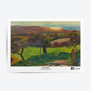 poster med målningen lanskap från bretagne av konstnären paul gauguin