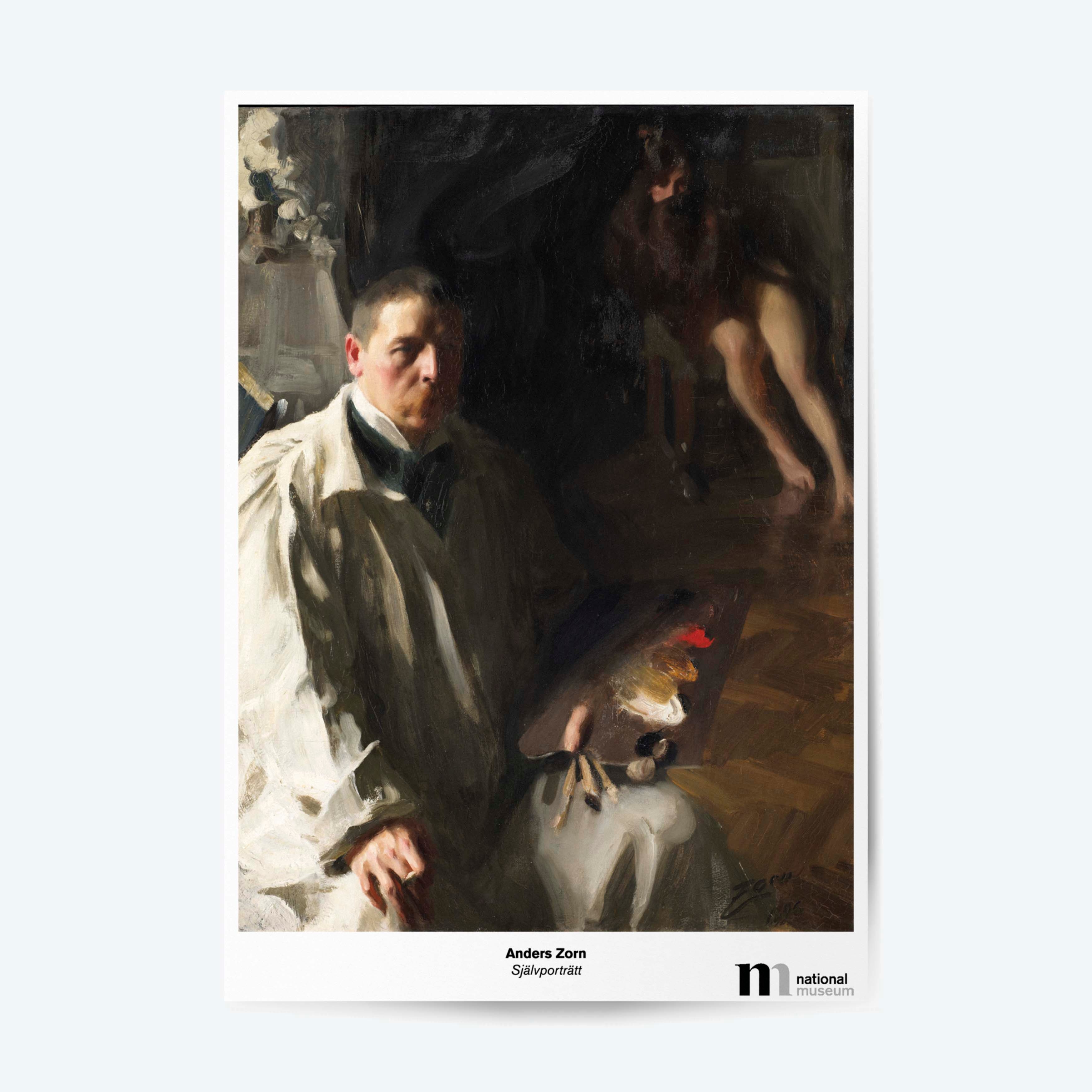 Poster med motiv av Anders Zorns självporträtt