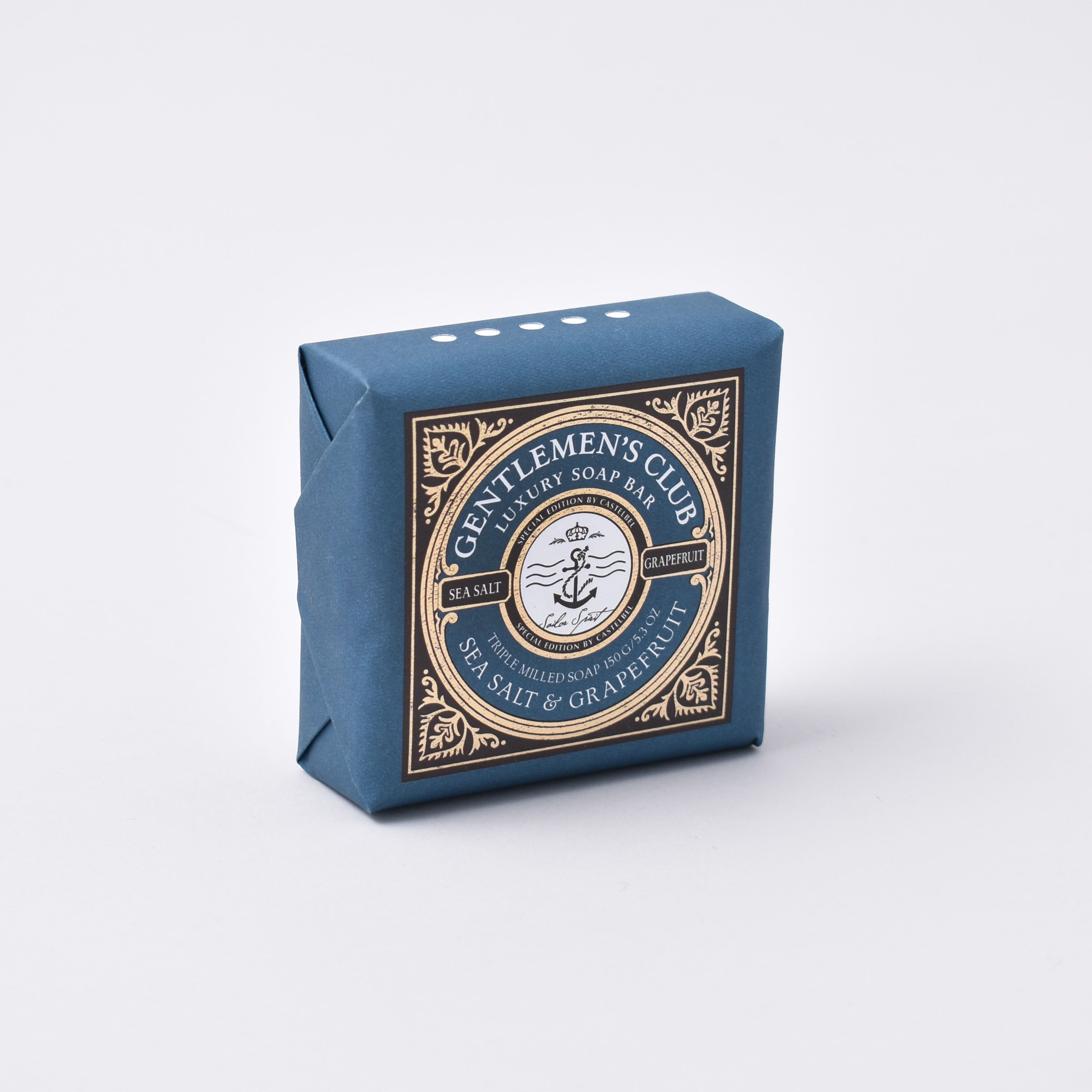 Lyxig tvål från castelbel Gentlemens soap i blå förpackning