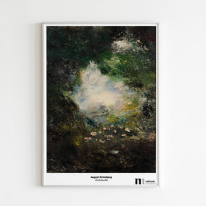 Poster med August Strindbergs Underlandet från Nationalmuseum i vit ram