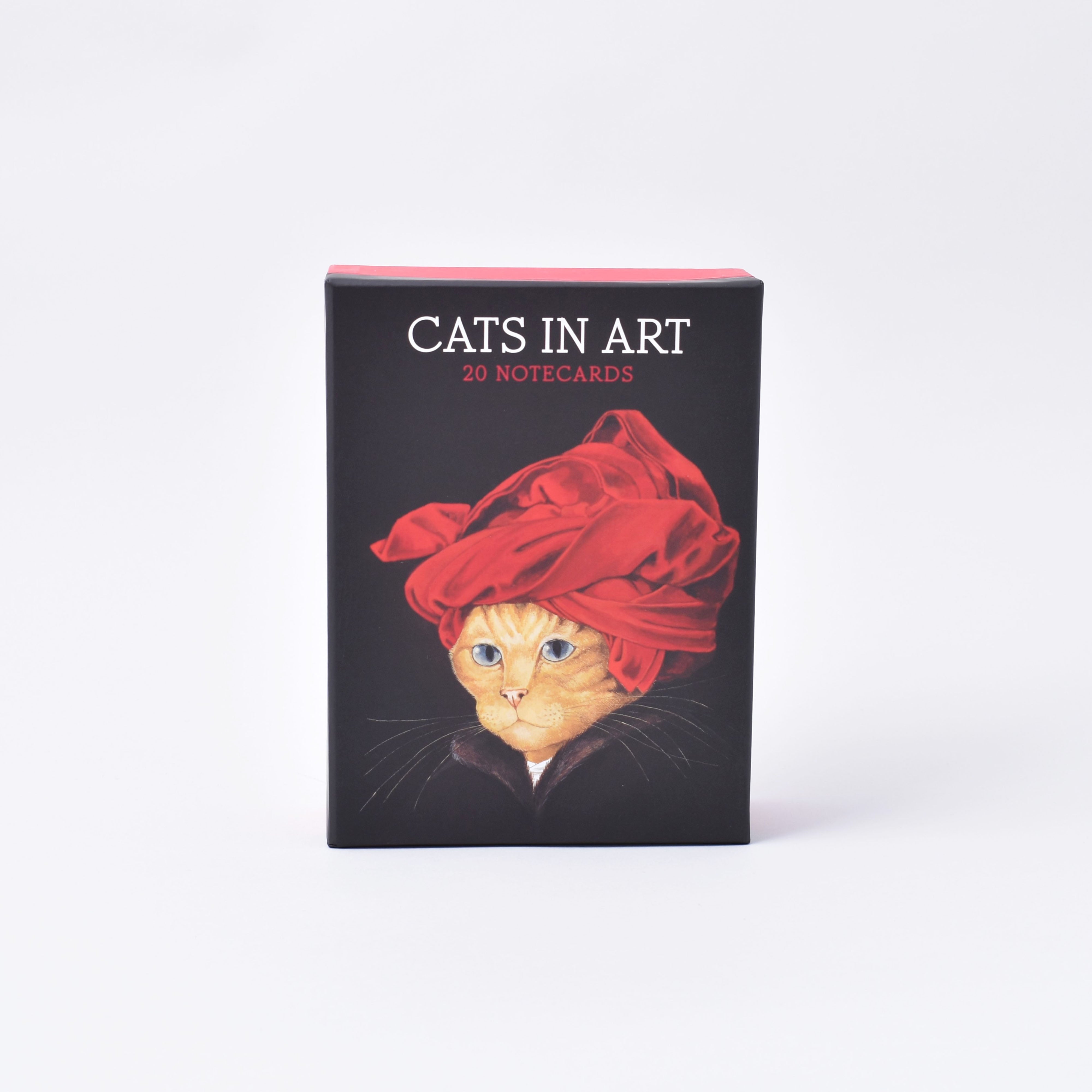 vykorts box Cats in art i svart och rött 