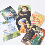 Ladda upp bild till gallerivisning, olika vykort med katter i kända konstverk
