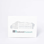 Ladda upp bild till gallerivisning, framsida till vykort med nationalmuseums byggnad i vitt och grönt
