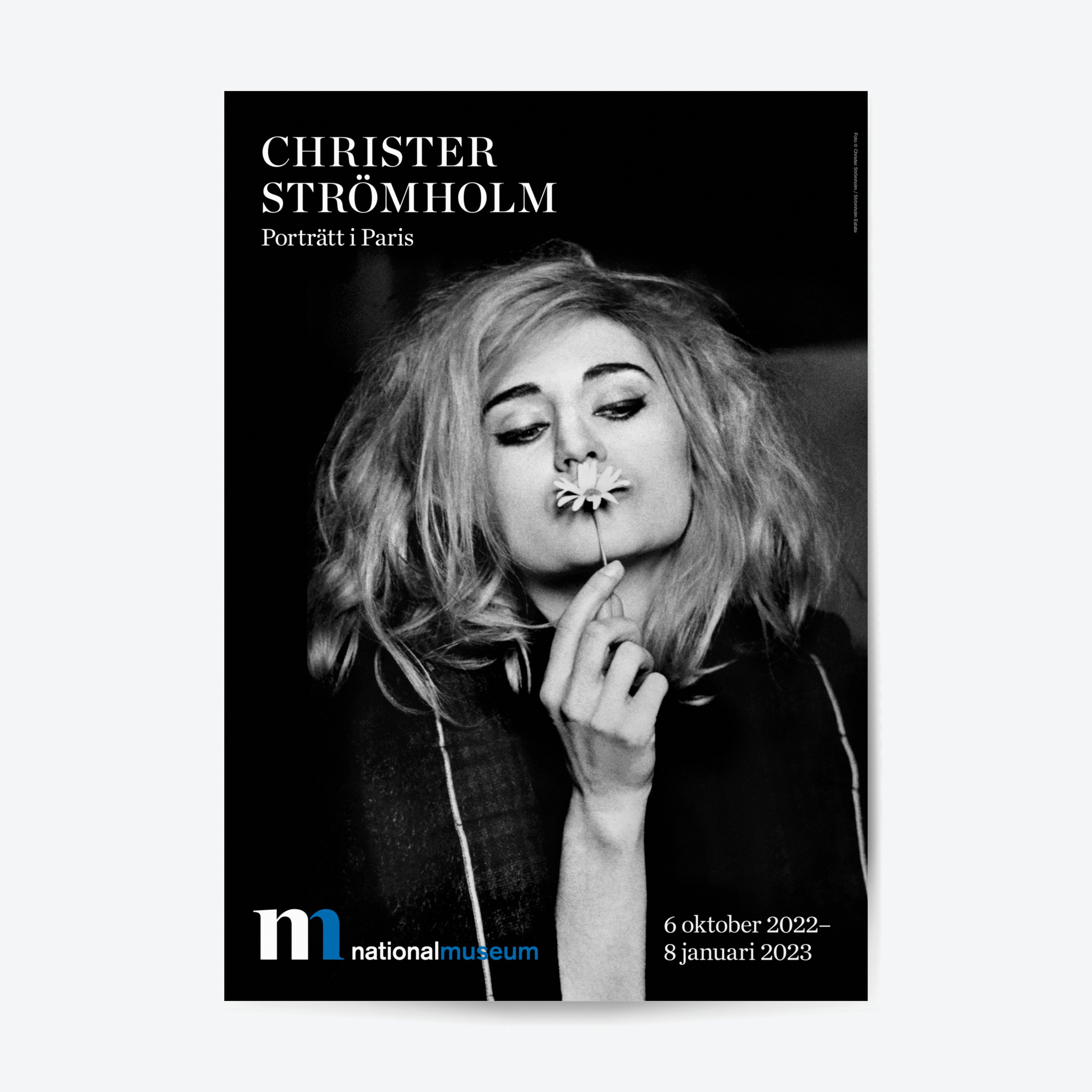 Poster från utställningen Christer Strömholm - porträtt i paris på Nationalmuseum
