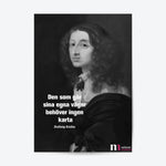 Ladda upp bild till gallerivisning, Poster med Sébastien Bourdons vackra porträtt av drottning Kristina i svartvitt med citat
